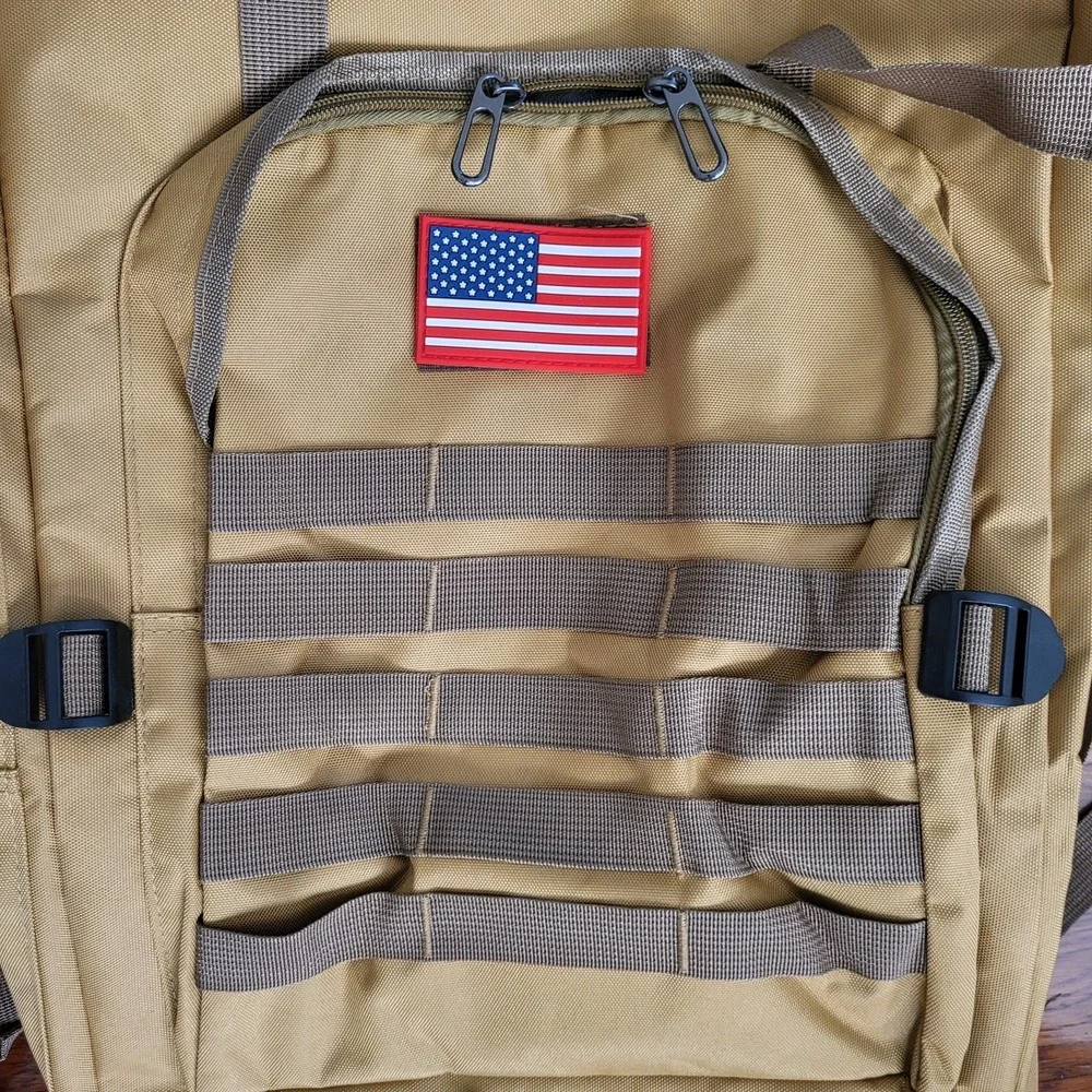 Large Hiking Backpack Waterproof Military Camping Rucksack Travel Daypack Tan